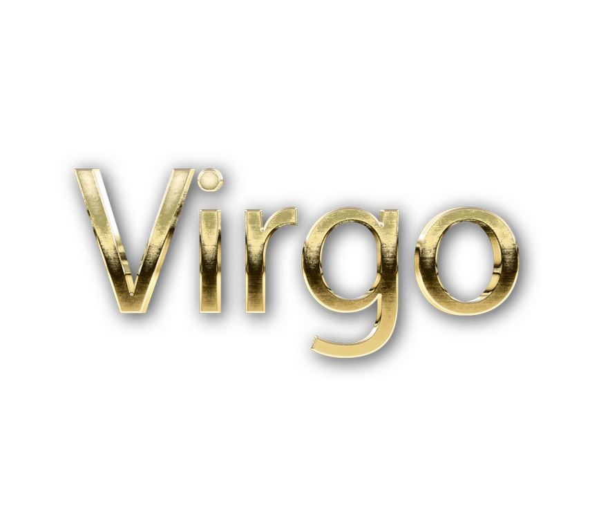 zodiac sign word VIRGO golden 3D text typography PNG images free